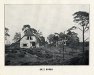 94760 Gezicht op twee villa's met omringende naaldbomen te Bosch en Duin (gemeente Zeist).